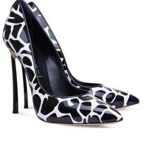 4.9" Casadei Genuine Leather Cow-Print Stiletto