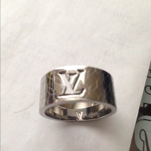 Mens LV 11 ring with Louis Vuitton emblem cut out