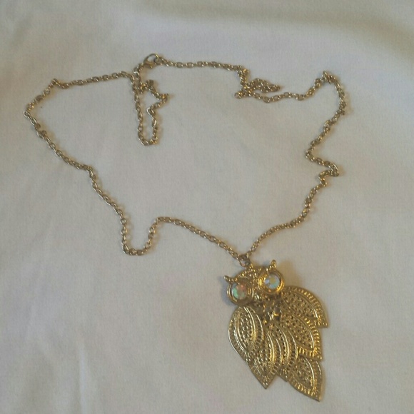 Gold owl necklace