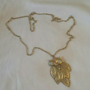 Gold owl necklace
