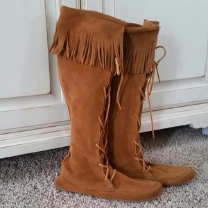 RESERVED Tall Minnetonka boots