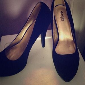 Black suede stilettos