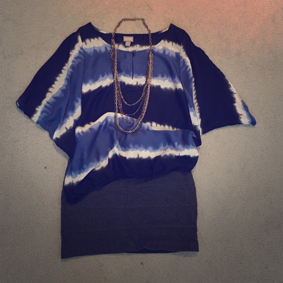 Blue and Navy tie dye blouse!!