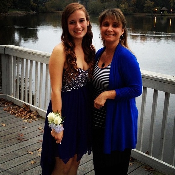 Purple high low formal dress with jeweled top - Picture 4 of 4