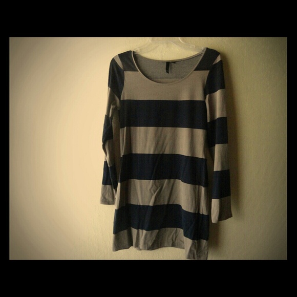 Black & Tan Striped Dress