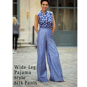 SALE! Pajama Style Silk Printed Pants