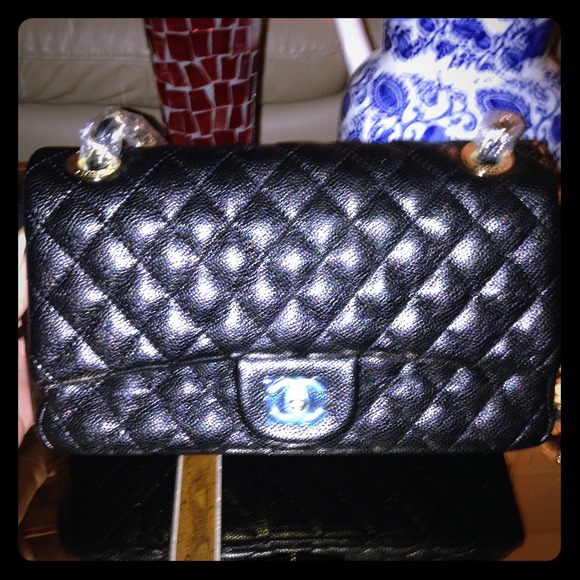 Black Caviar Quilted Flap Bag