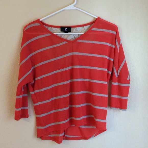 Orange cut out back shirt