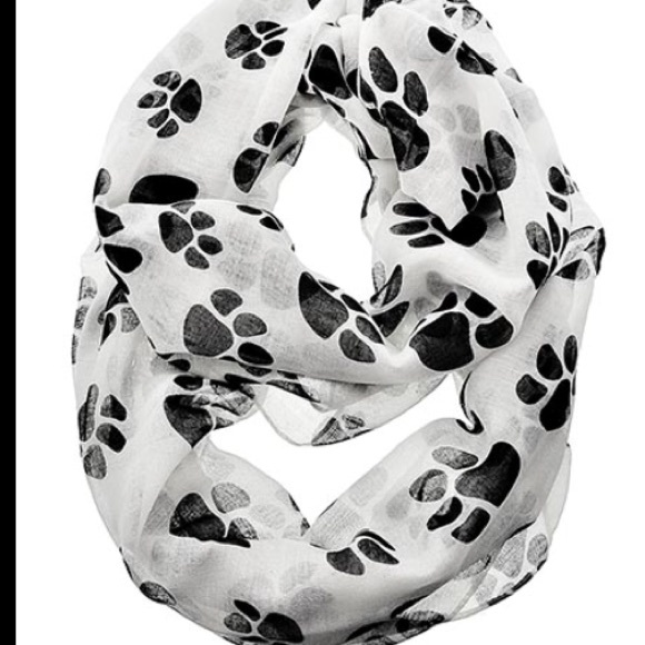 Charlottesaccesories  Accessories - Paw print white & black infinity scarf