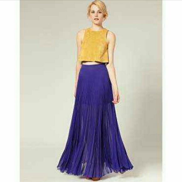 Royal Blue Pleated Maxi NWOT
