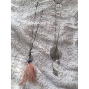 Feather and Leaf necklaces from Charlotte Russe