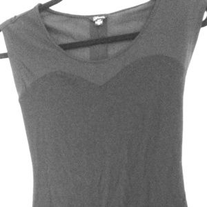 Guess top with mesh neckline and button back