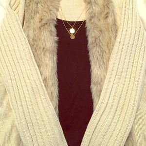 Fur Trim Sweater
