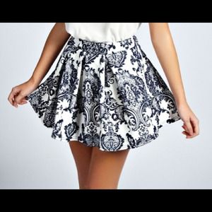Baroque Pleat Skater Skirt- NEVER WORN