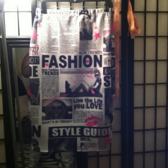 Newspaper Print skirt
