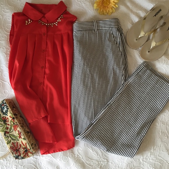 ⚓️ NWT Cafe Capri J.Crew navy & white pants - Picture 4 of 4