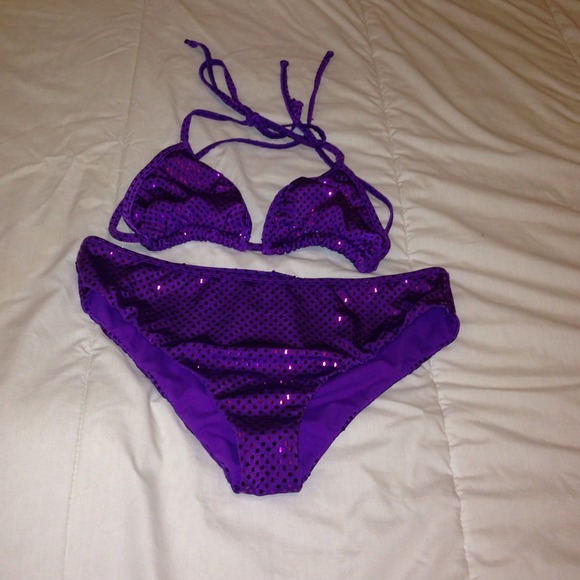 Purple sequin bikini