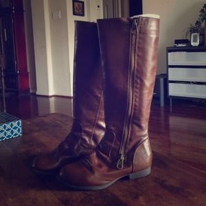 Brown riding boots