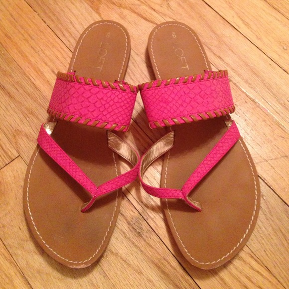 Loft Sandals, worn once. Pink and brown. Size 9