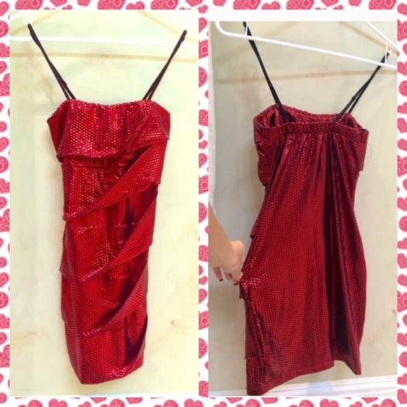 Red Mini Dress - Picture 4 of 4