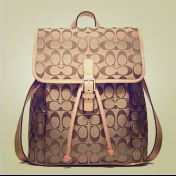 Authentic coach signature backpack and wallet
