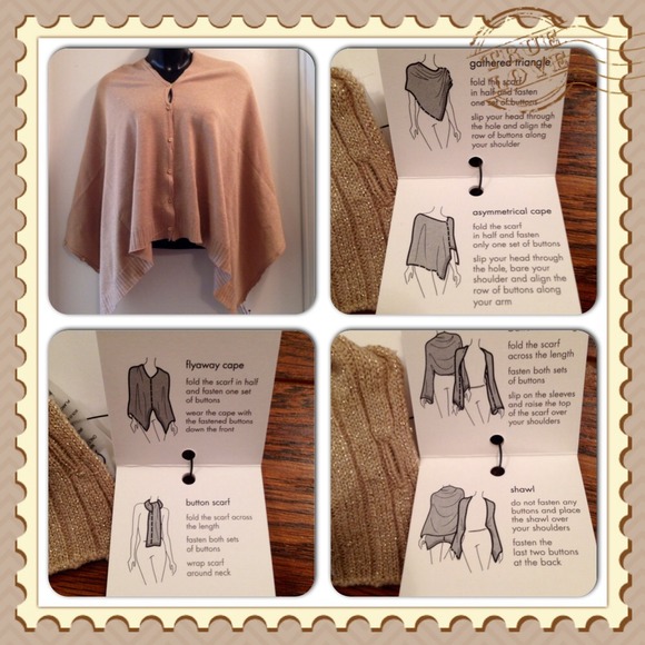 Calvin Klein 6-way button scarf/cape/shawl - Picture 4 of 4