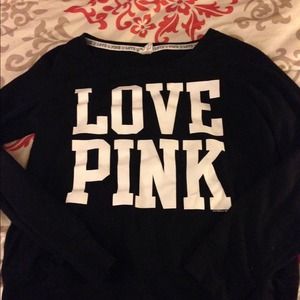 Vs Pink black LOVE PINK long sleeve Tshirt