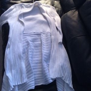 Long white cardigan