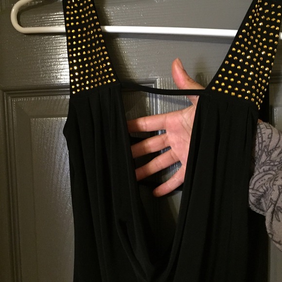 Black dress with gold studs - Picture 2 of 3