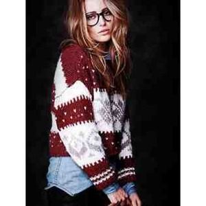 Free people cropped Christmas sweater