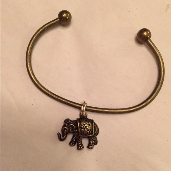 NEW Bronze elephant bangle - large