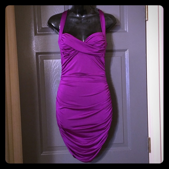 Purple satin dress