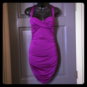 Purple satin dress
