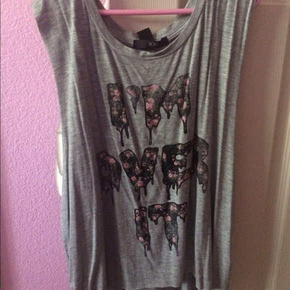 forever 21 graphic "im over it" muscle tee - Picture 2 of 2