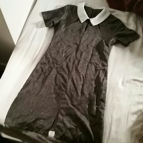 Grey Dress with White Peter Pan Collar