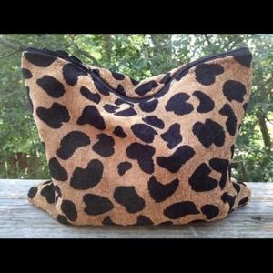 NWOT Handmade Leopard Clutch