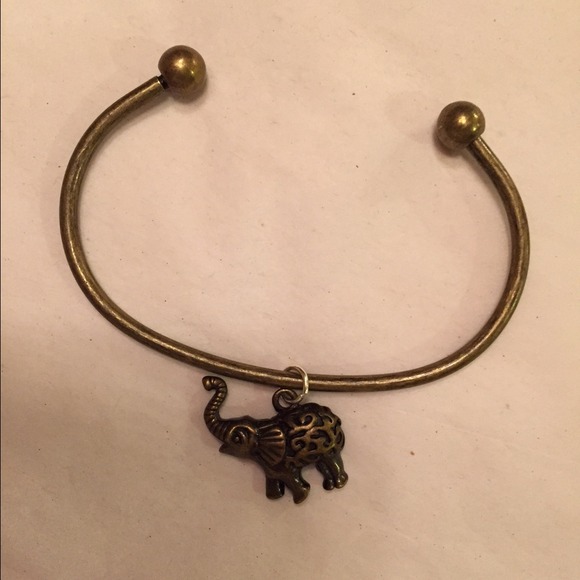 NEW adorable bronze elephant bangle - large