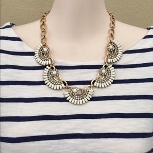 NWOT - J.Crew Fan Necklace - White