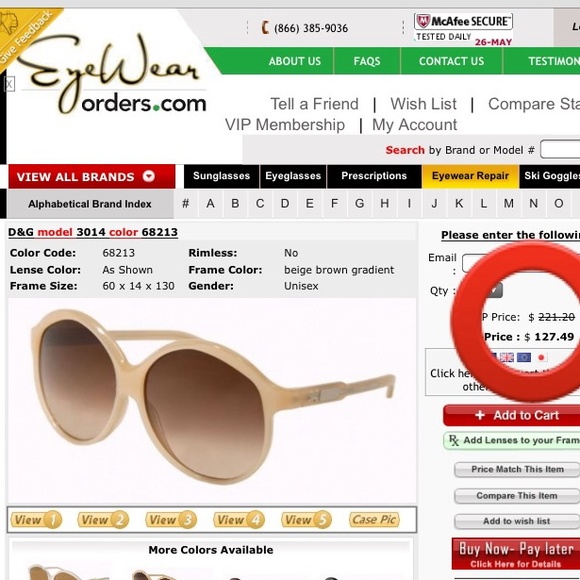 D&G 3014 Sunglasses - Picture 1 of 4