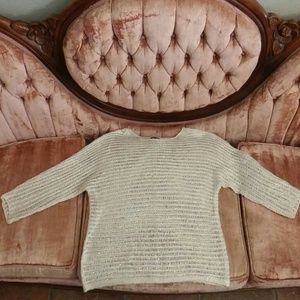 Ann Taylor gold sequin delicately knitted sweater