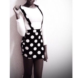 💜Polkadot suspender pencil skirt💜