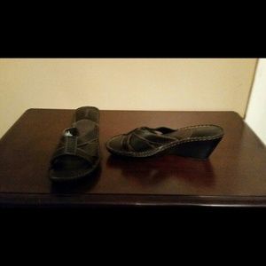 SOLD as bundle- Black wedge sandals