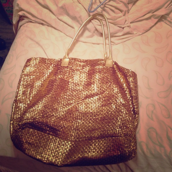 Gold Straw Tote Bag!