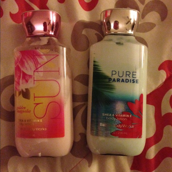 2 bottles of bath and body works lotion