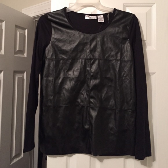 Faux leather top