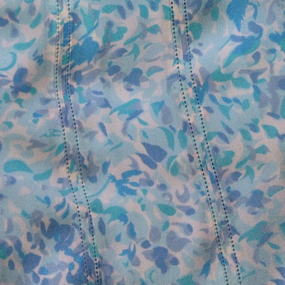 100% silk lined skirt/top floral baby blue hues - Picture 4 of 4