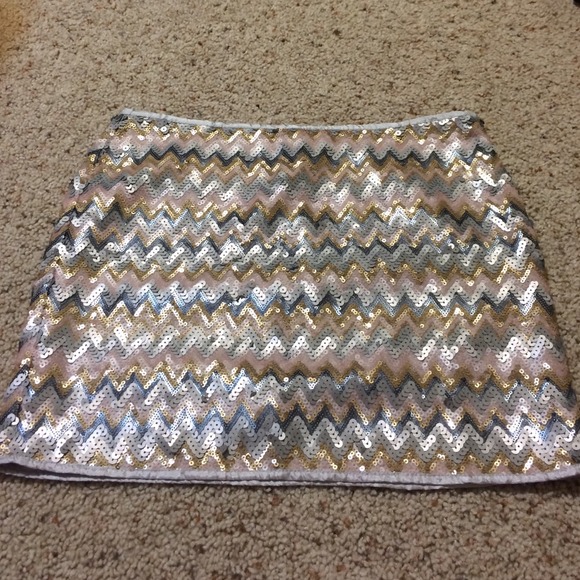Chevron Sequin Skirt