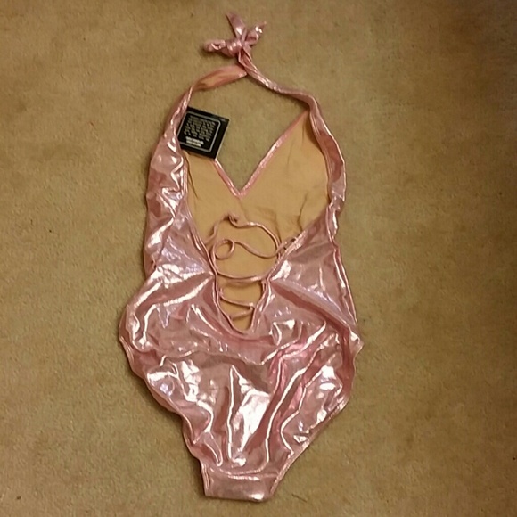 Metallic pink swimsuit Nwt - Picture 2 of 2