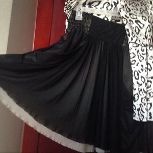 Black 'Rocker' Skirt w/ off white petty slip/skirt