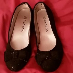 Girls black glitter heels